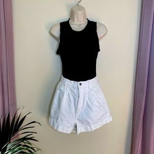 White jean shorts